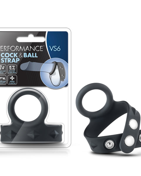 Performance - Vs6 - Silicone Cock & Ball Strap - Black Blush