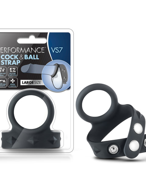 Performance - Vs7 - Silicone Cock & Ball Strap  Large - Black Blush