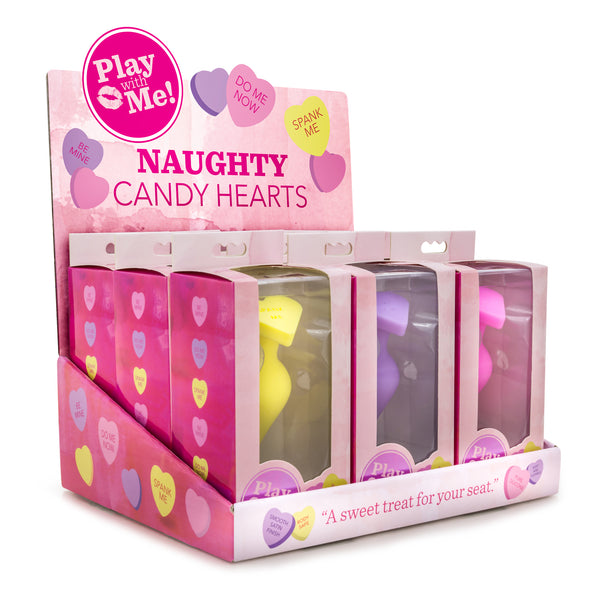 Naughty Candy Hearts Display - 9 Pieces - Assorted Colors Blush