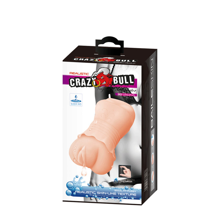 Crazy Bull No Lube Masturbator Sleeve - Realistic Pussy Skin-Like Texture Pretty Love