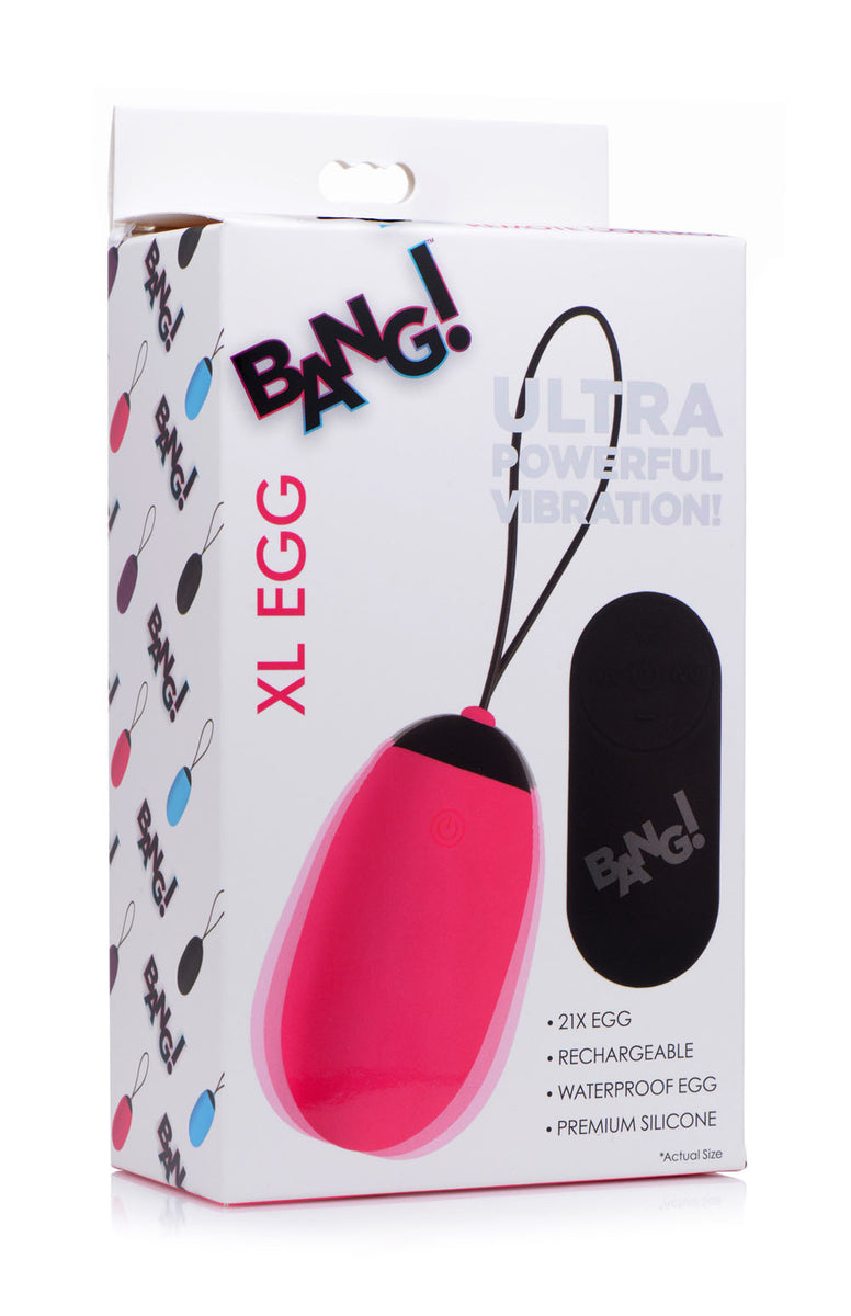 Bang XL Silicone Vibrating Egg - Pink XR Brands Bang