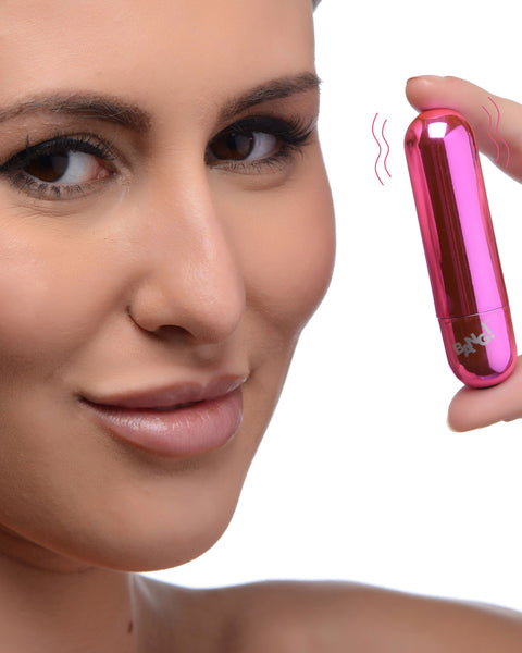 10x Rechargeable Vibrating Metallic Bullet - Pink XR Brands Bang