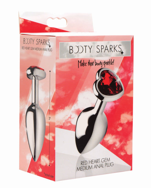 Red Heart Gem Anal Plug - Medium XR Brands Booty Sparks