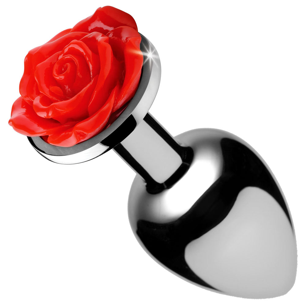 Red Rose Anal Plug - Medium XR Brands Booty Sparks