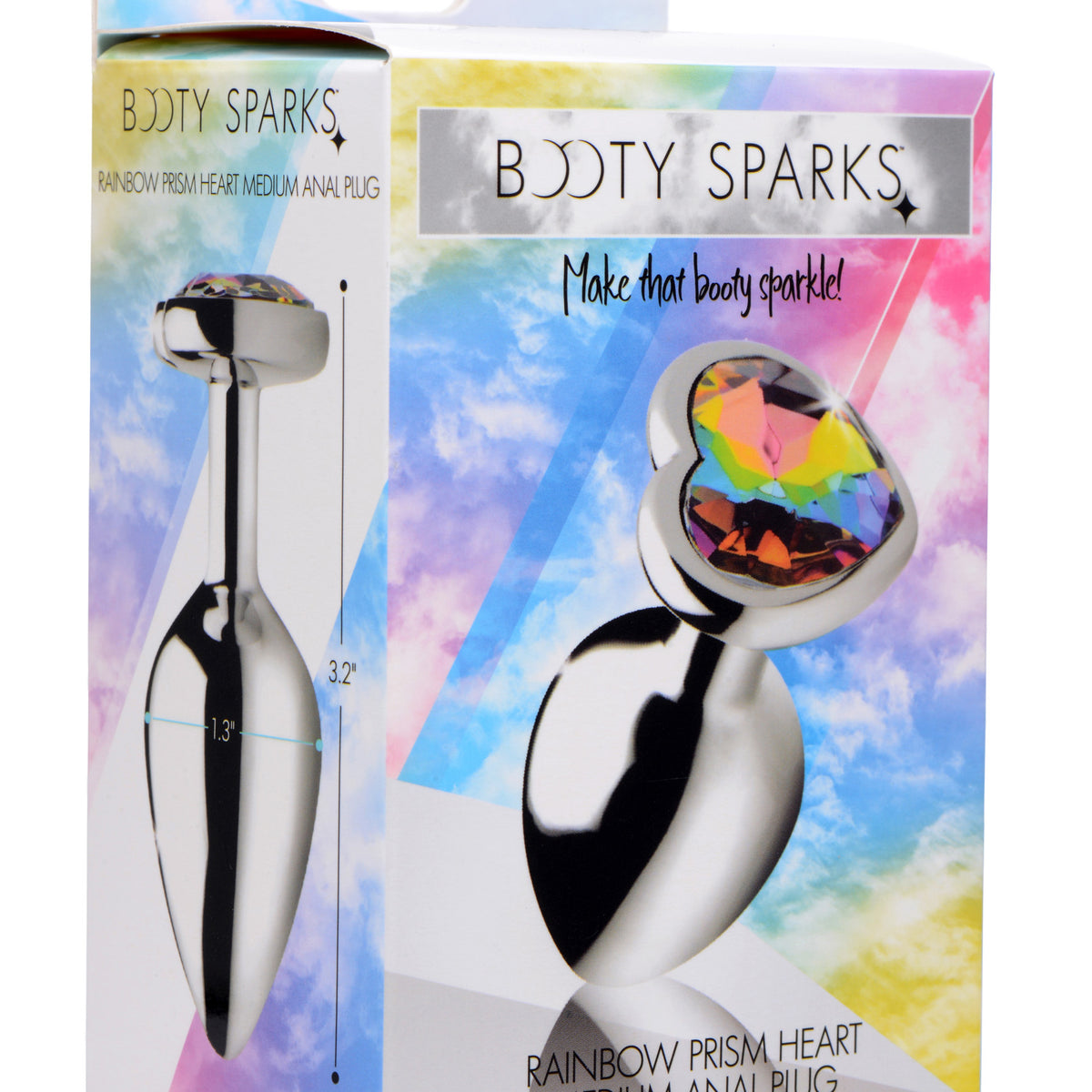 Rainbow Prism Heart Anal Plug - Medium XR Brands Booty Sparks