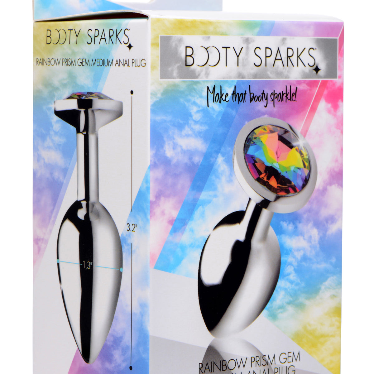 Rainbow Prism Gem Anal Plug - Medium XR Brands Booty Sparks