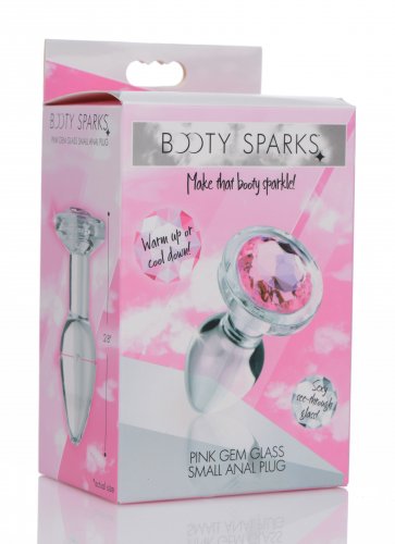 Pink Gem Glass Anal Plug - Small XR Brands Booty Sparks