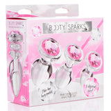 Pink Gem Glass Anal Plug Set XR Brands Booty Sparks