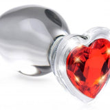 Red Heart Gem Glass Anal Plug - Medium XR Brands Booty Sparks