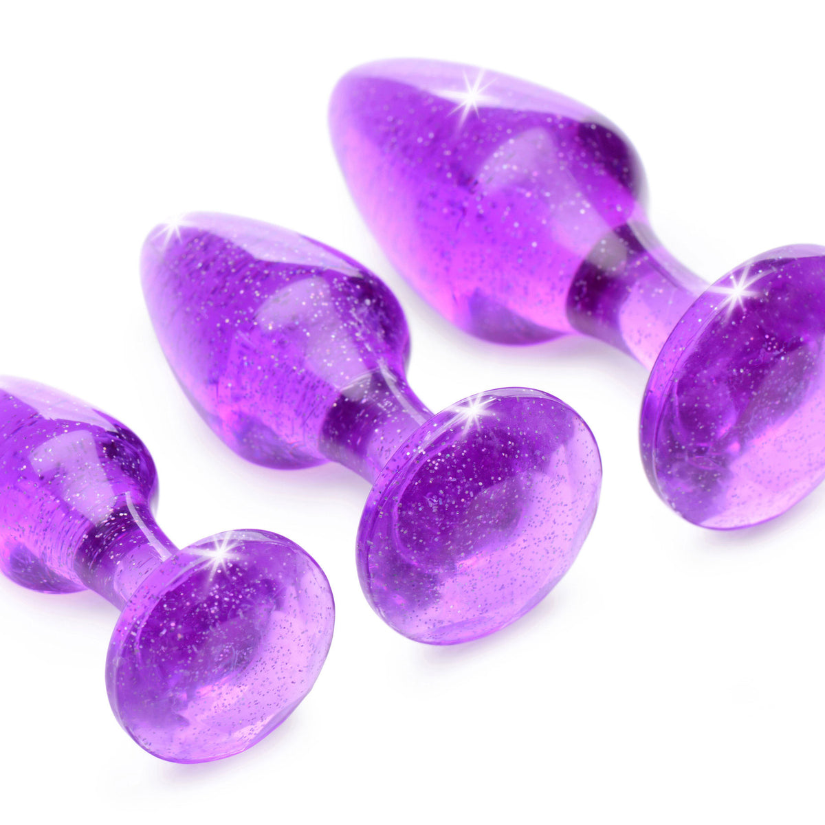 Glitter Gem Anal Plug Set - Purple XR Brands Booty Sparks