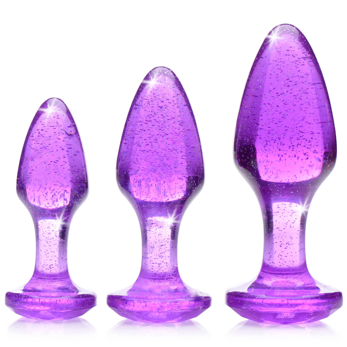 Glitter Gem Anal Plug Set - Purple XR Brands Booty Sparks