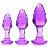 Glitter Gem Anal Plug Set - Purple XR Brands Booty Sparks