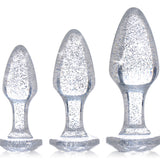 Glitter Gem Anal Plug Set - Silver XR Brands Booty Sparks