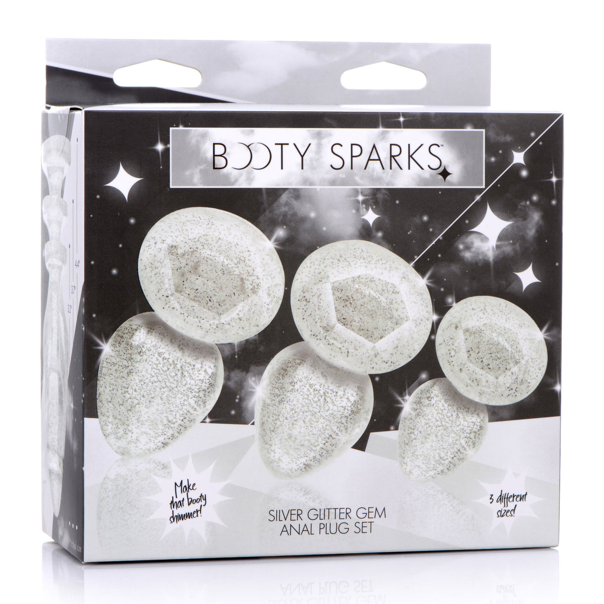 Glitter Gem Anal Plug Set - Silver XR Brands Booty Sparks