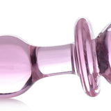 Pink Rose Glass Anal Plug - Medium XR Brands Booty Sparks