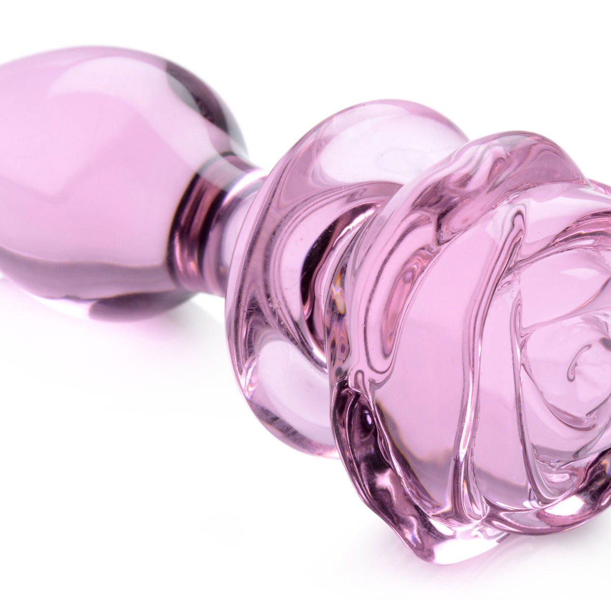 Pink Rose Glass Anal Plug - Medium XR Brands Booty Sparks