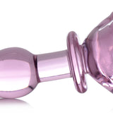 Pink Rose Glass Anal Plug - Small XR Brands Booty Sparks