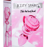 Pink Rose Glass Anal Plug - Small XR Brands Booty Sparks