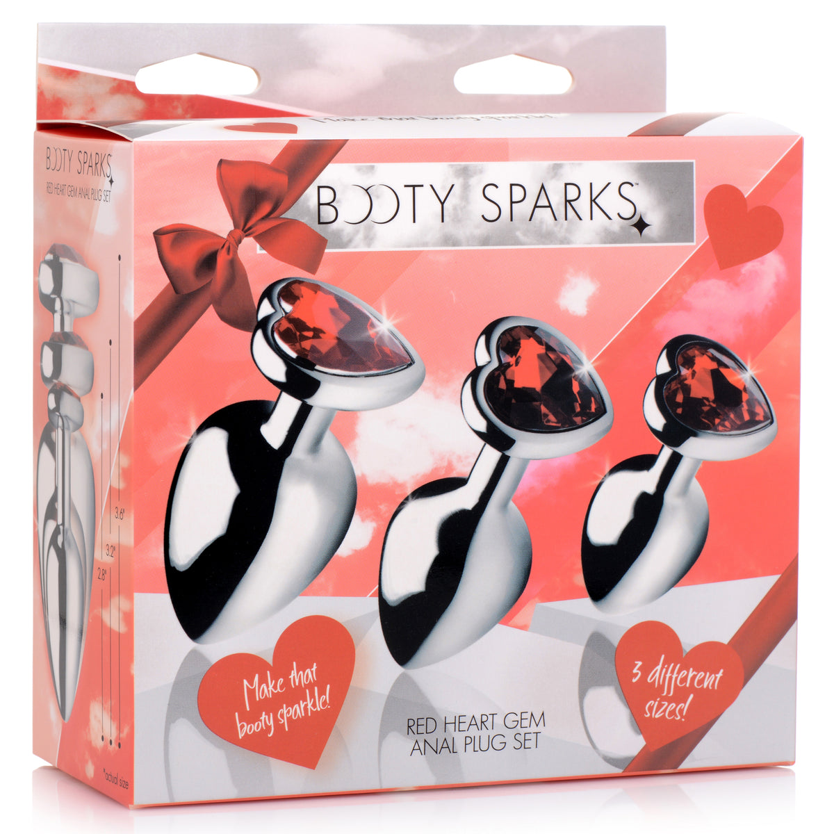 Red Heart Gem Anal Plug Set XR Brands Booty Sparks