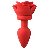 28x Silicone Vibrating Rose Anal Plug With Remote  - Medium XR Brands Booty Sparks