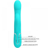 Falin Rabbit Vibrator Pearls - Turquoise Pretty Love