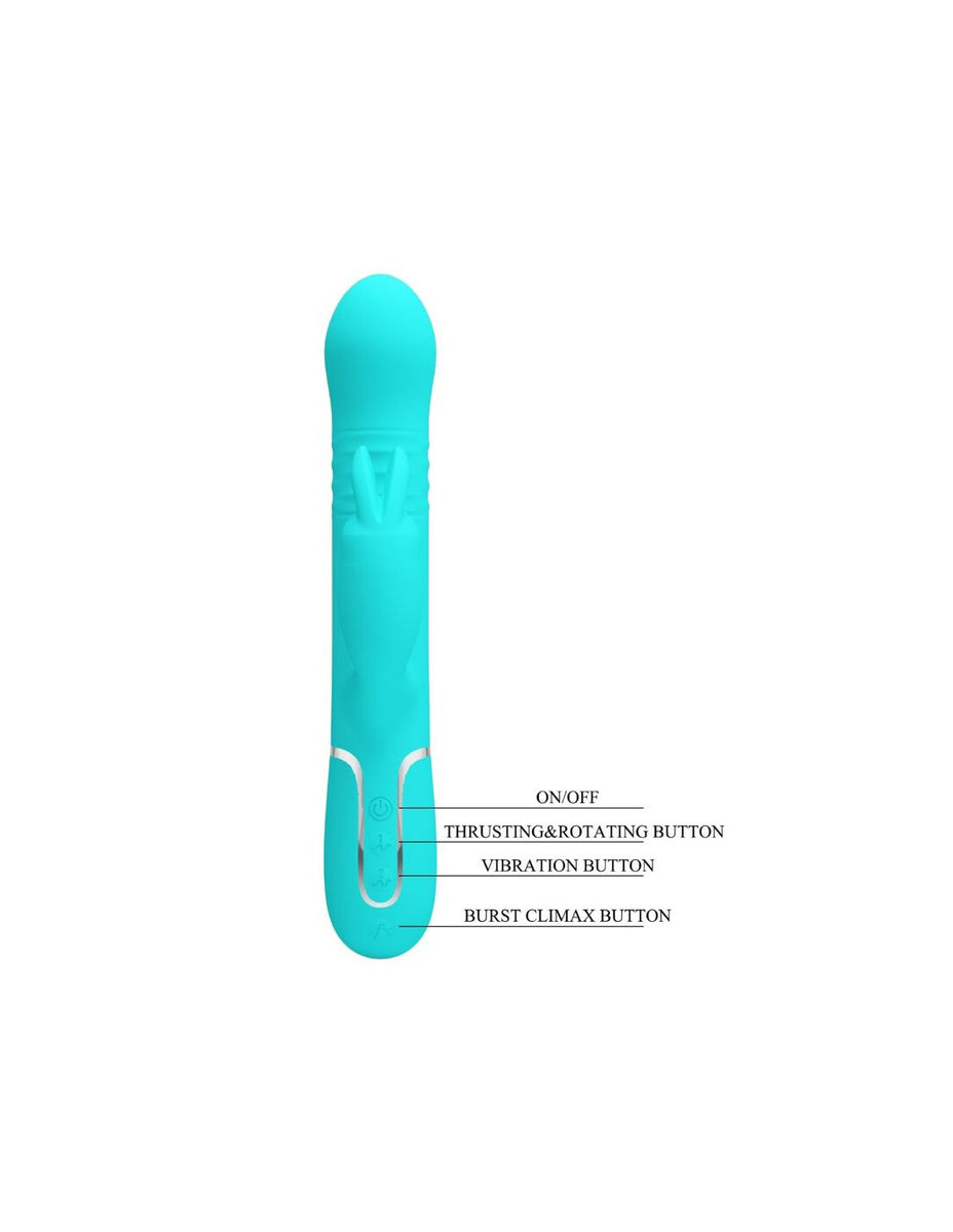 Coale Rabbit Vibrator Pearls - Turquoise Pretty Love