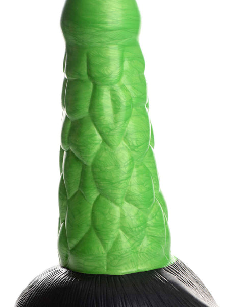 Radioactive Reptile Thick Scaly Silicone  Dildo - Green XR Brands Creature Cocks