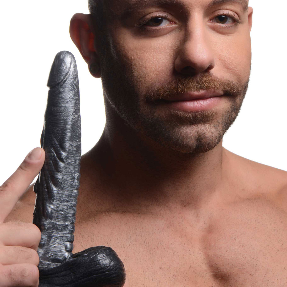 The Gargoyle Rock Hard Silicone Dildo -  Silver XR Brands Creature Cocks