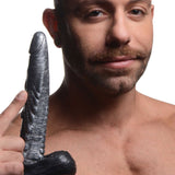 The Gargoyle Rock Hard Silicone Dildo -  Silver XR Brands Creature Cocks