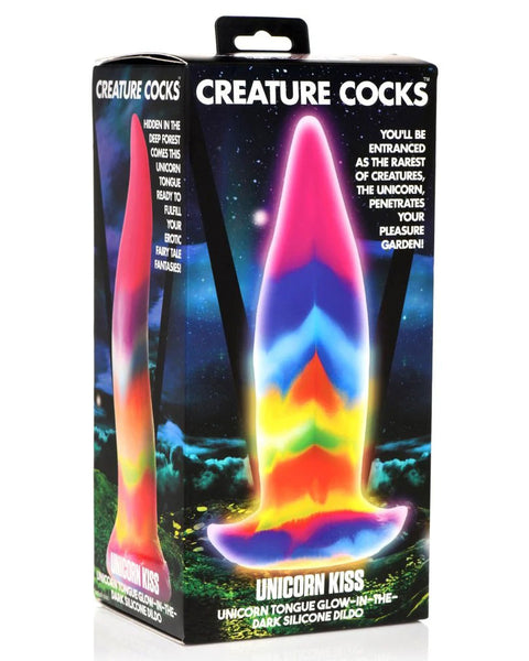 Unicorn Kiss - Unicorn Tongue - Glow-in-the-Dark - Silicone Dildo XR Brands Creature Cocks