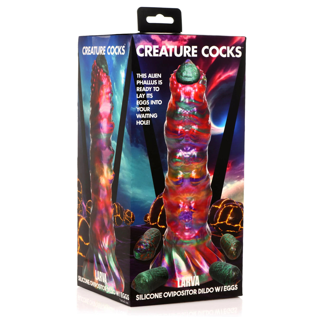 Larva Silicone Ovipositor Dildo With Eggs - Multicolor XR Brands Creature Cocks