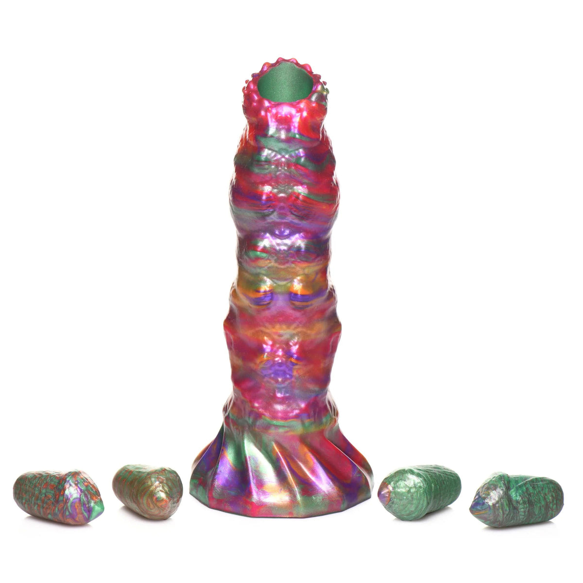 Larva Silicone Ovipositor Dildo With Eggs - Multicolor XR Brands Creature Cocks