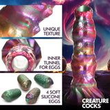 Larva Silicone Ovipositor Dildo With Eggs - Multicolor XR Brands Creature Cocks