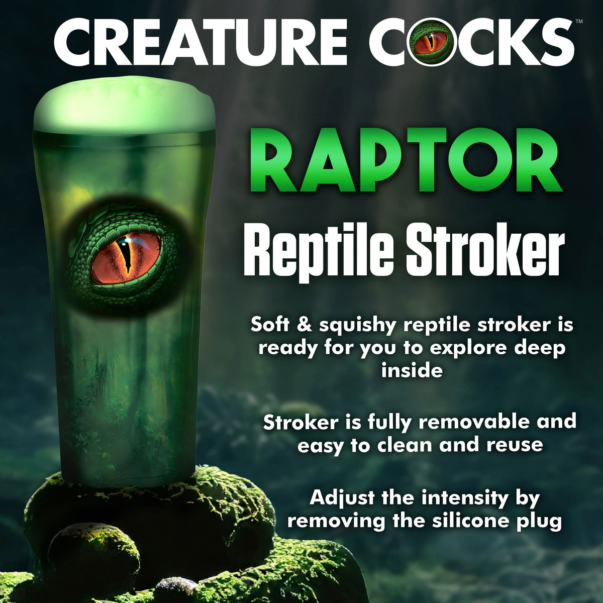 Raptor Reptile Stroker | Fierce, Textured Sensation in Green XR Brands