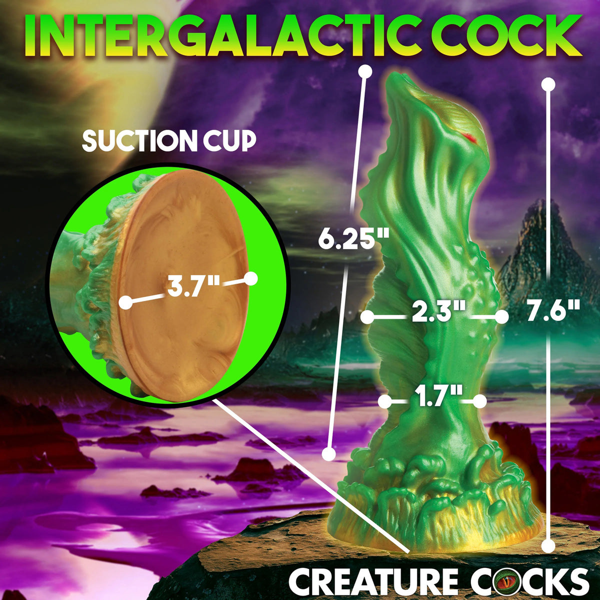 Nebula Alien Silicone Dildo - Green XR Brands Creature Cocks