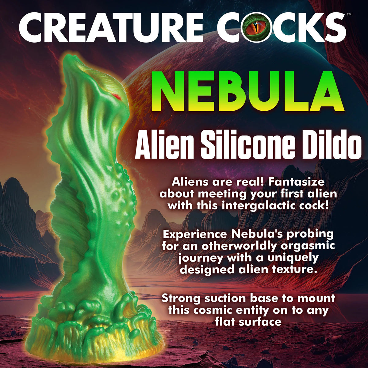 Nebula Alien Silicone Dildo - Green XR Brands Creature Cocks