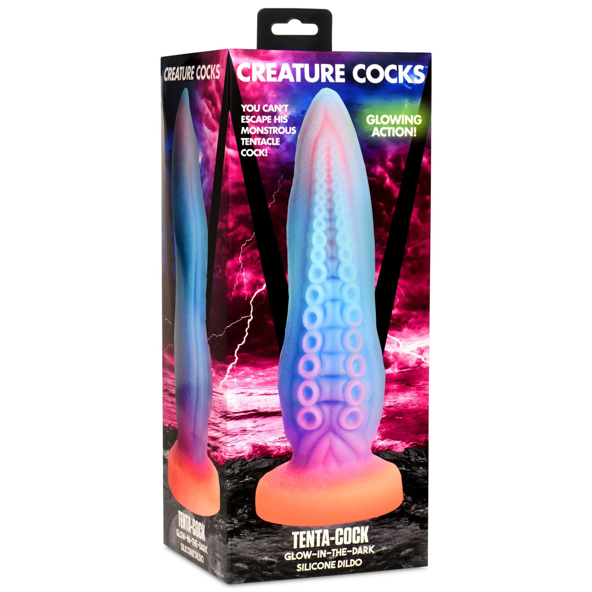 Tenta-Cock Glow-in-the-Dark Silicone Dildo XR Brands Creature Cocks