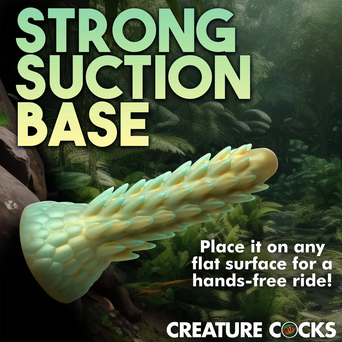 Stegosaurus Spiky Reptile Silicone Dildo - Green XR Brands Creature Cocks