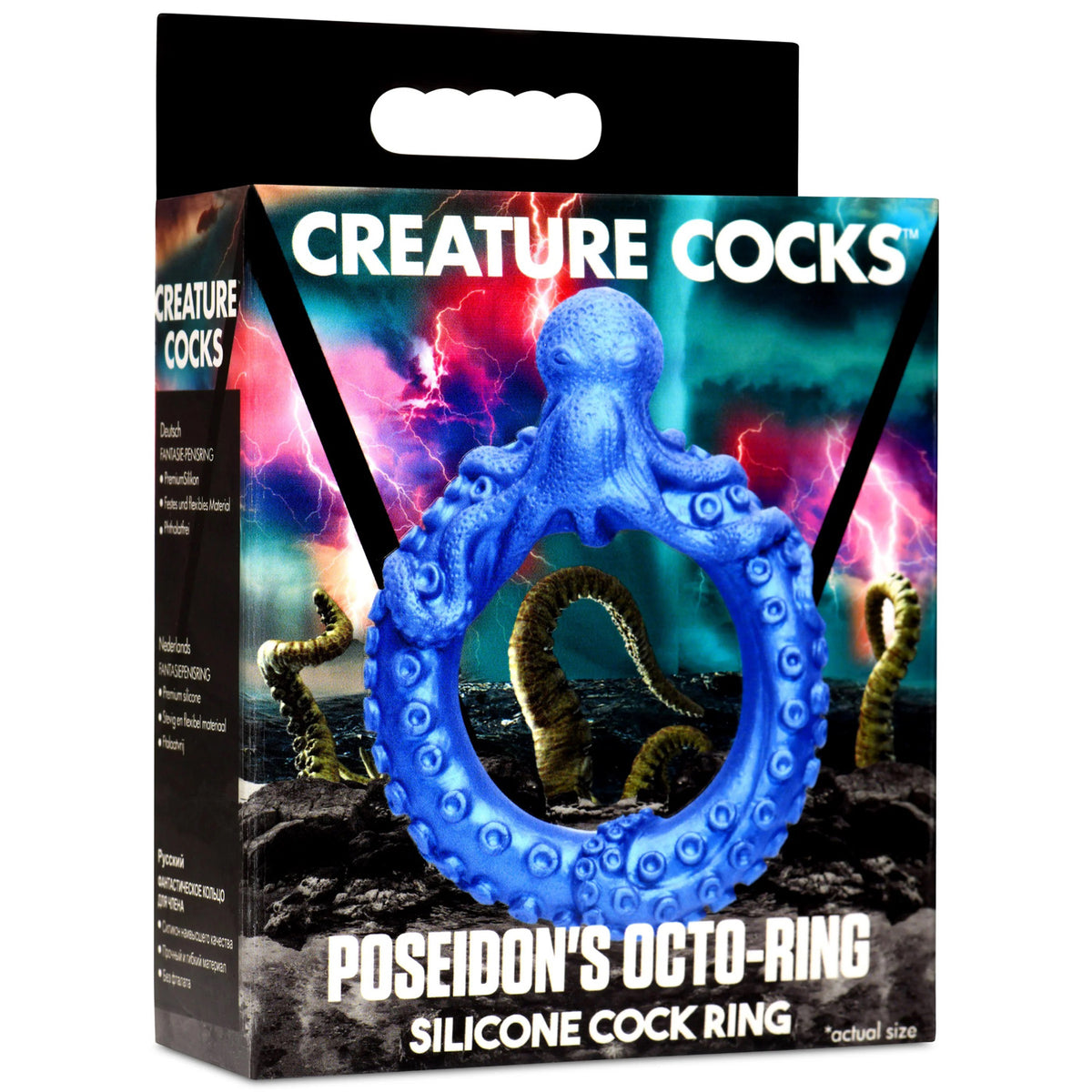 Poseidon's Octo-Ring Silicone Cock Ring - Blue XR Brands Creature Cocks