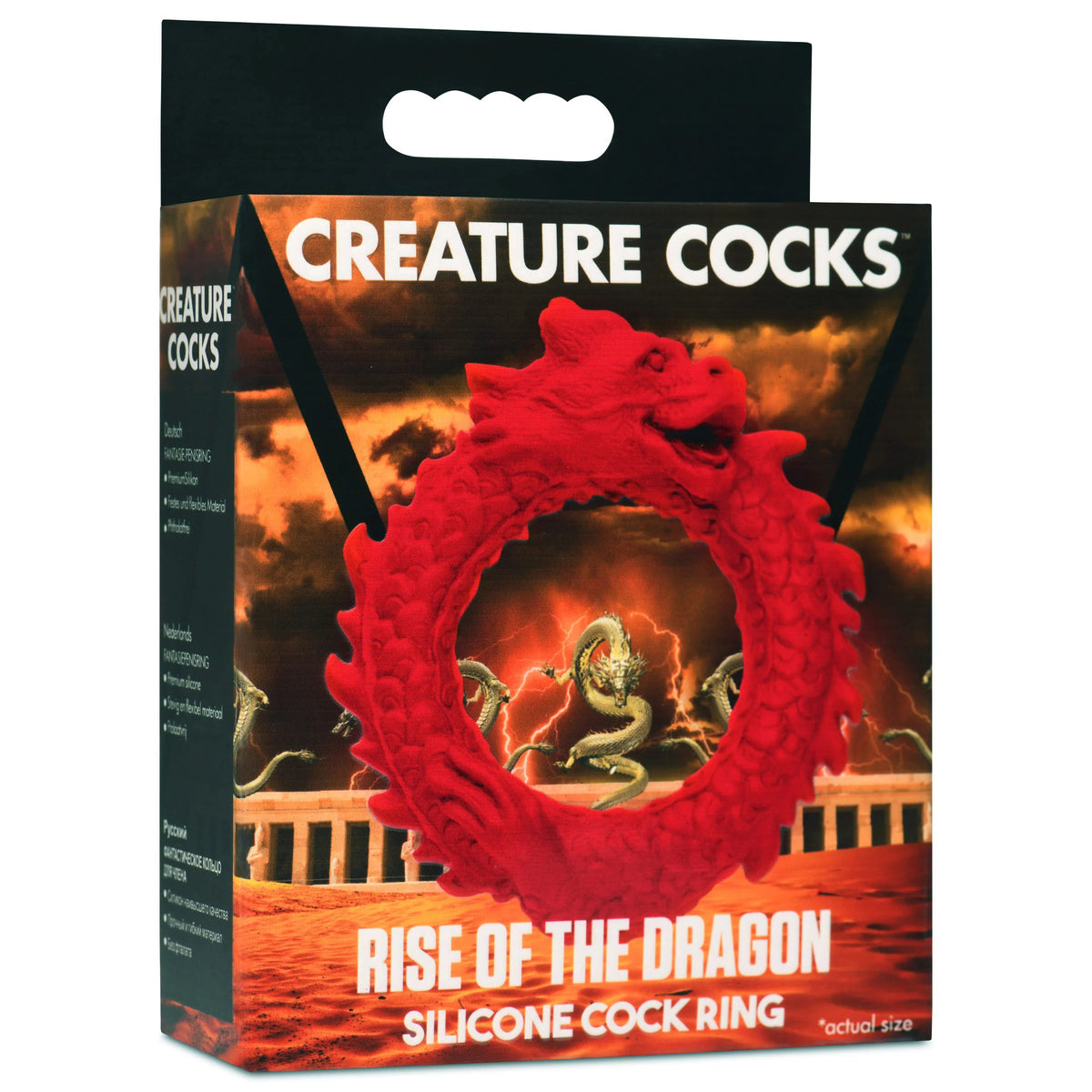 Rise of the Dragon Silicone Cock Ring - Red XR Brands Creature Cocks