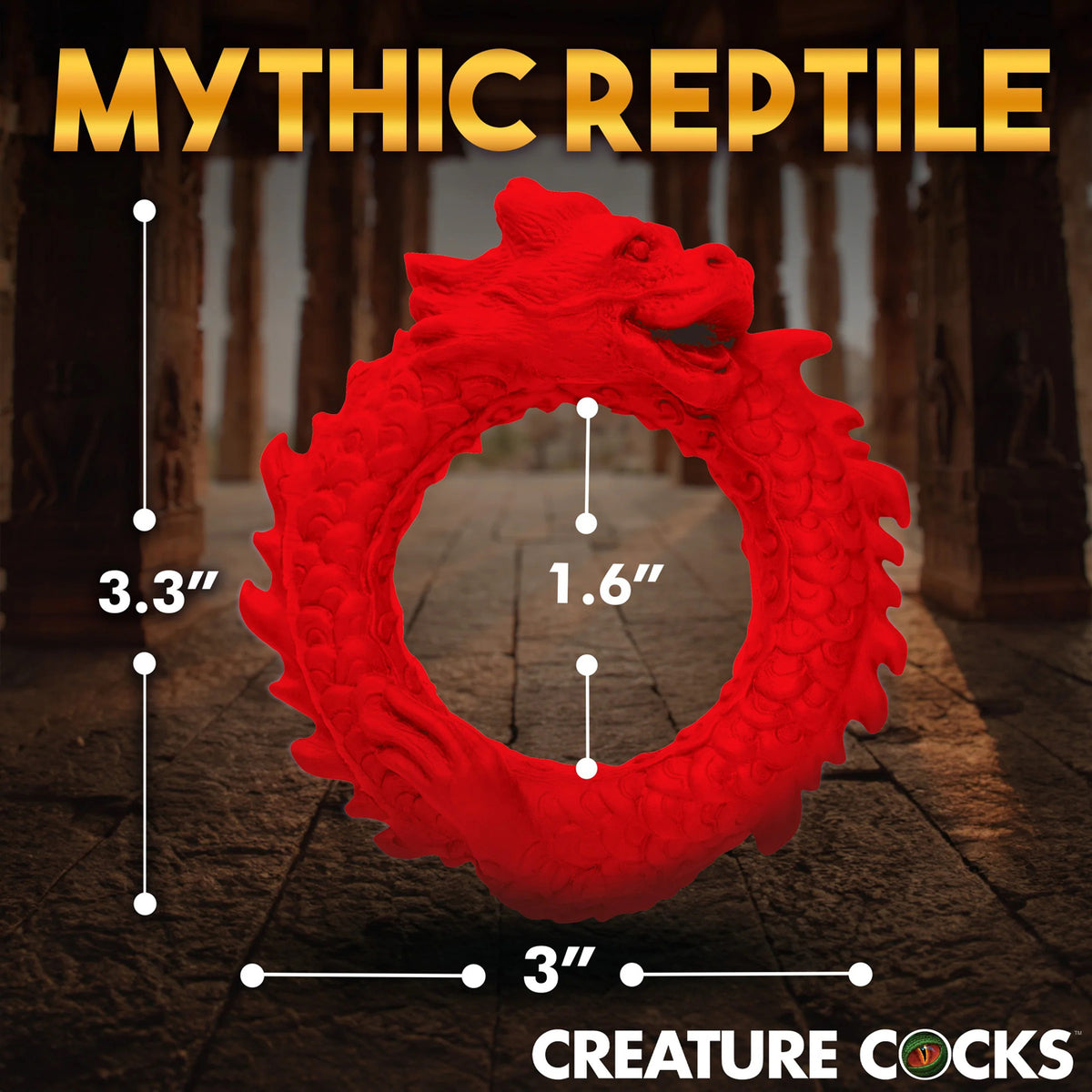 Rise of the Dragon Silicone Cock Ring - Red XR Brands Creature Cocks