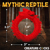 Rise of the Dragon Silicone Cock Ring - Red XR Brands Creature Cocks