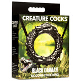 Black Caiman Silicone Cock Ring - Black XR Brands Creature Cocks