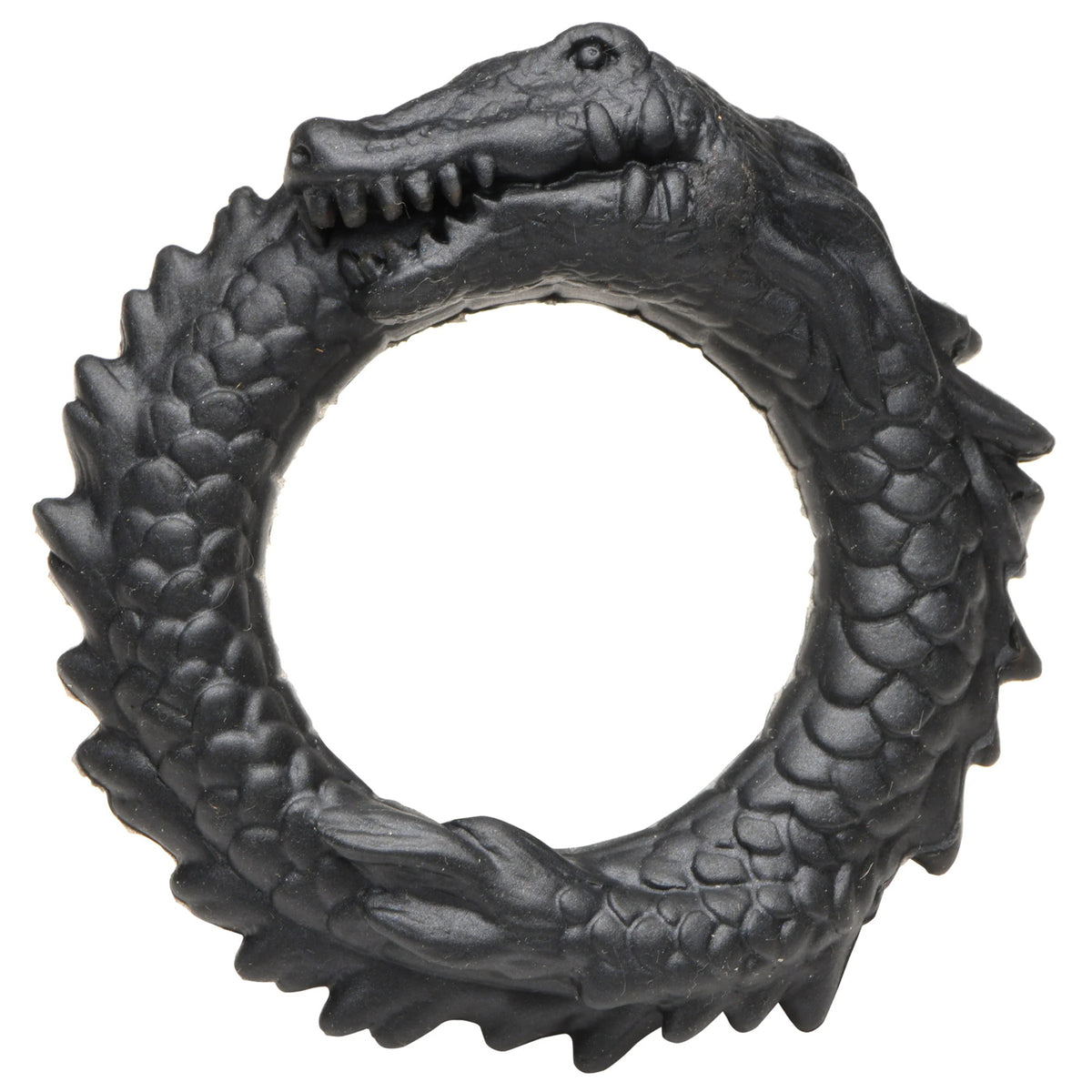 Black Caiman Silicone Cock Ring - Black XR Brands Creature Cocks