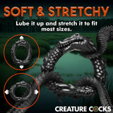 Black Caiman Silicone Cock Ring - Black XR Brands Creature Cocks