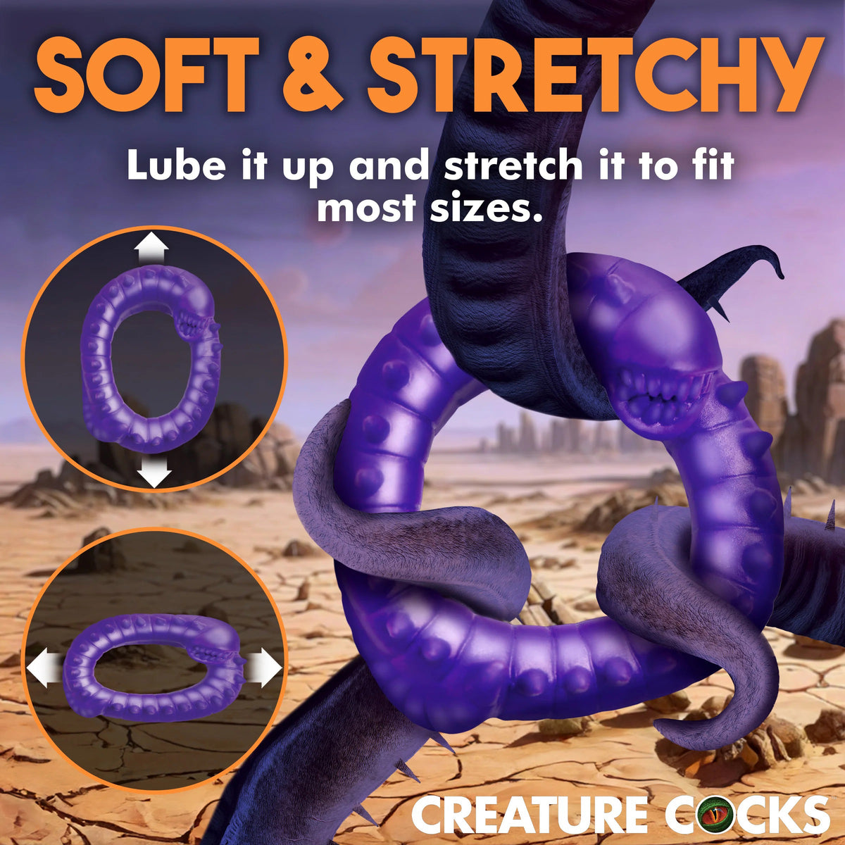 Slitherine Silicone Cock Ring - Purple XR Brands Creature Cocks