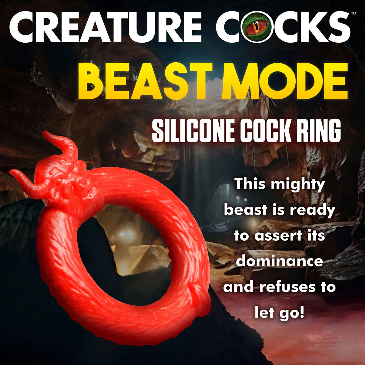 Beast Mode Silicone Cock Ring - Red XR Brands Creature Cocks