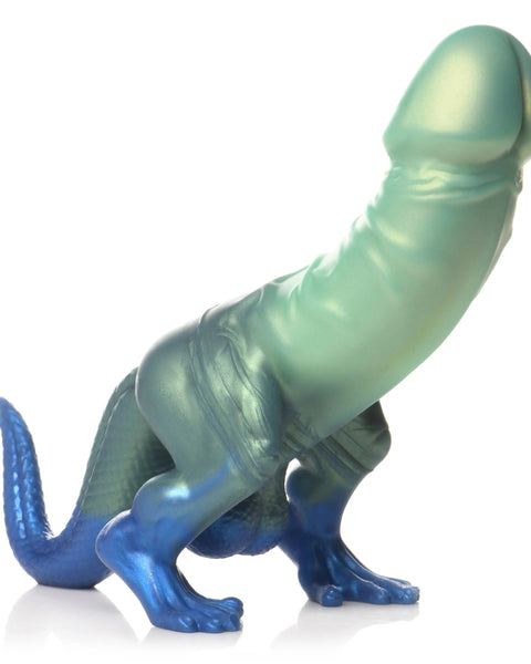 Jurassic Cock Dinosaur Silicone Dildo - Green/blue XR Brands Creature Cocks