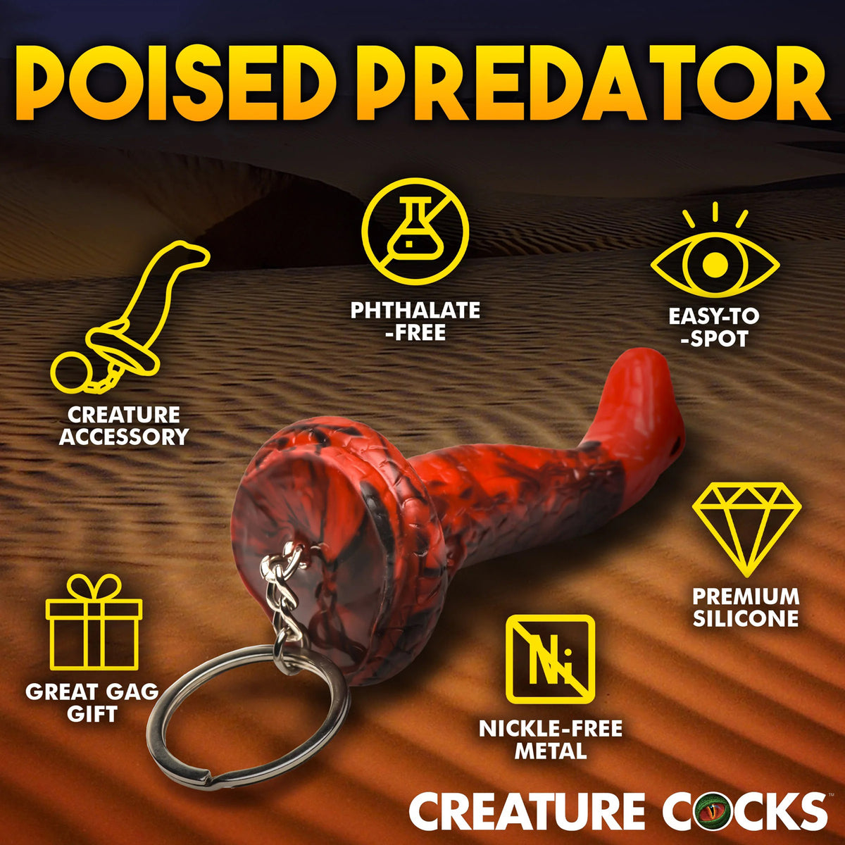 King Cobra Keychain - Red XR Brands Creature Cocks