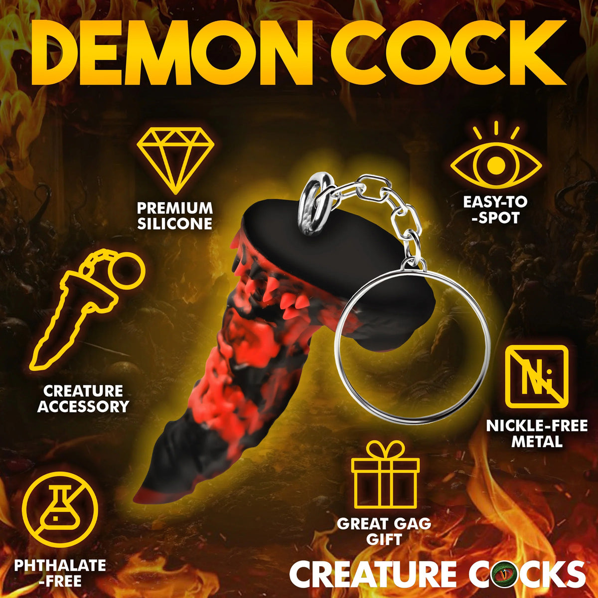 Fire Demon Keychain - Red/black XR Brands Creature Cocks